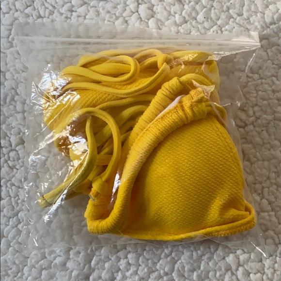 Yellow Rib Laceup Micro Triangle Bikini - Picture 5 of 5